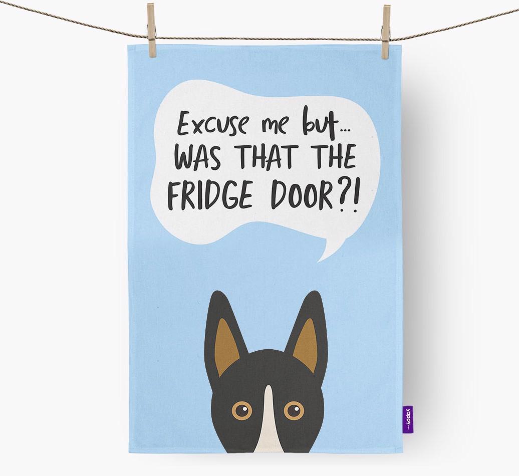 '...Was That The Fridge Door?!' - Personalized {breedFullName} Dish Towel
