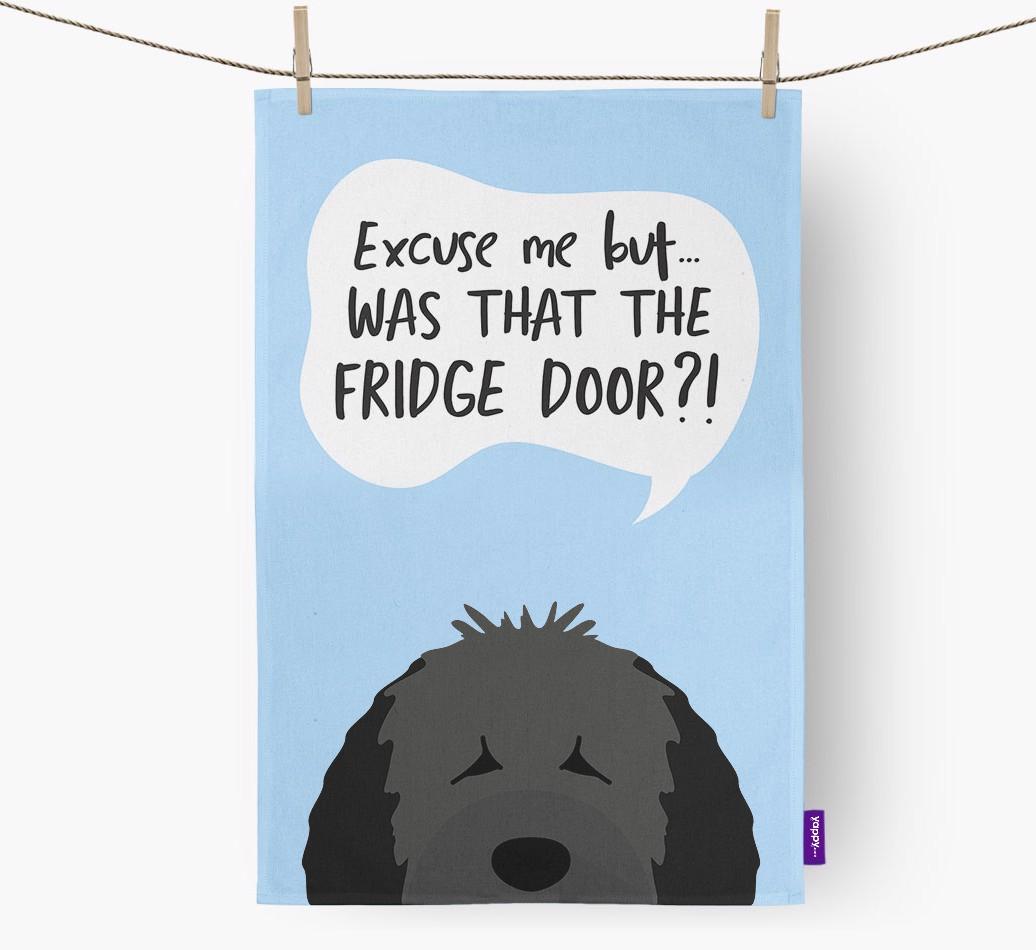'...Was That The Fridge Door?!' - Personalized {breedFullName} Dish Towel