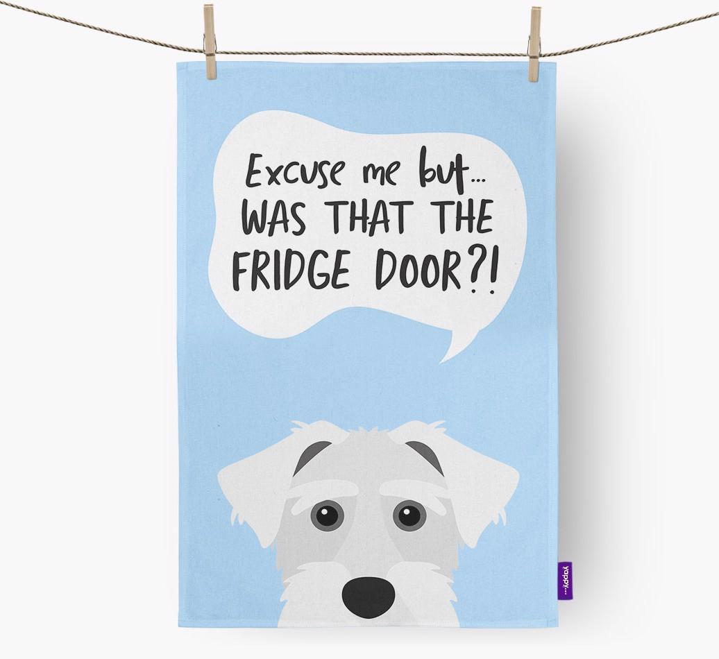 '...Was That The Fridge Door?!' - Personalized {breedFullName} Dish Towel