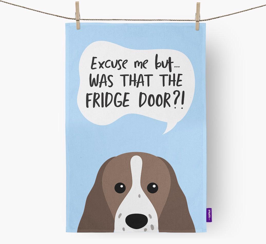 '...Was That The Fridge Door?!' - Personalized {breedFullName} Dish Towel