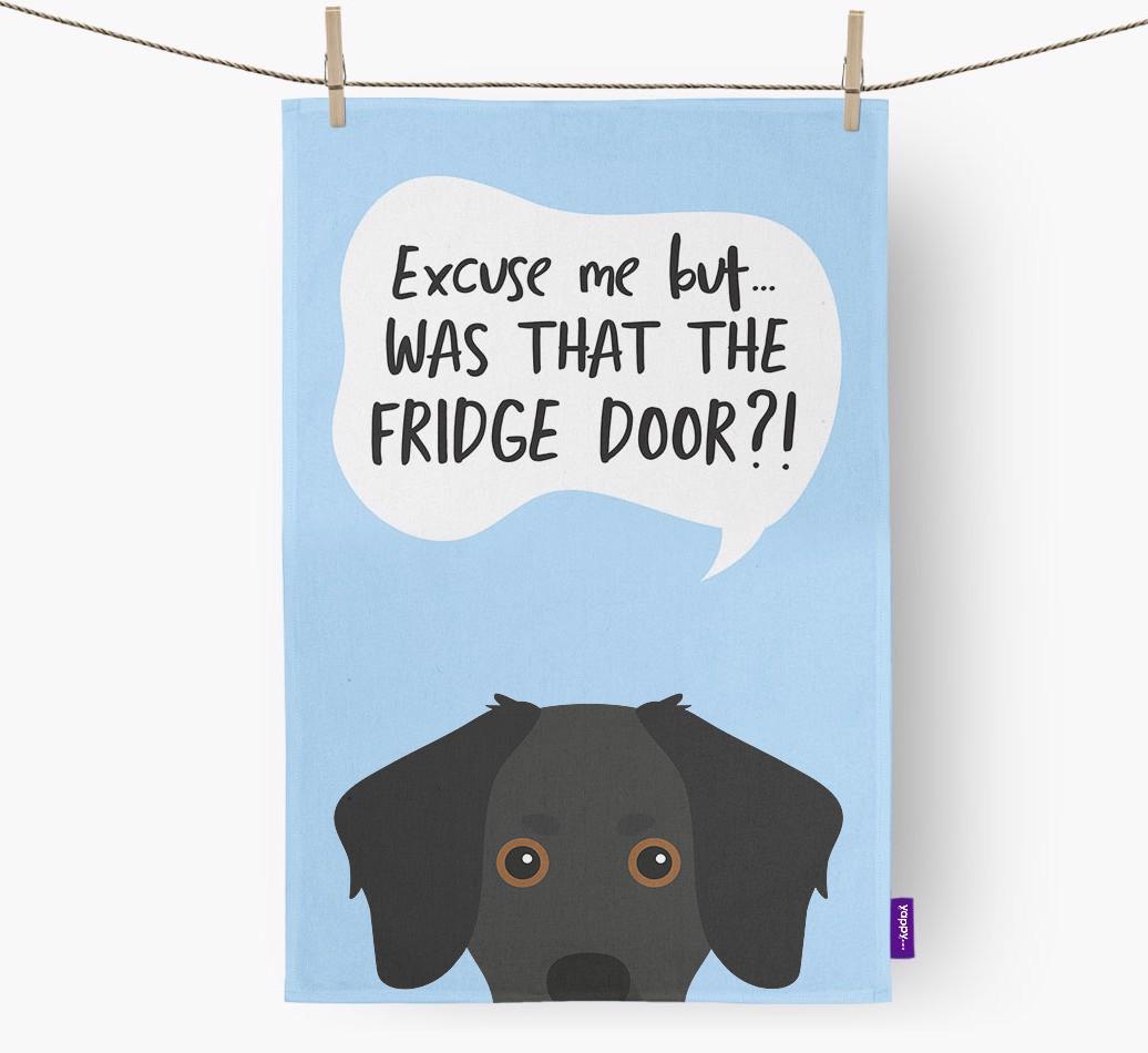 '...Was That The Fridge Door?!' - Personalized {breedFullName} Dish Towel