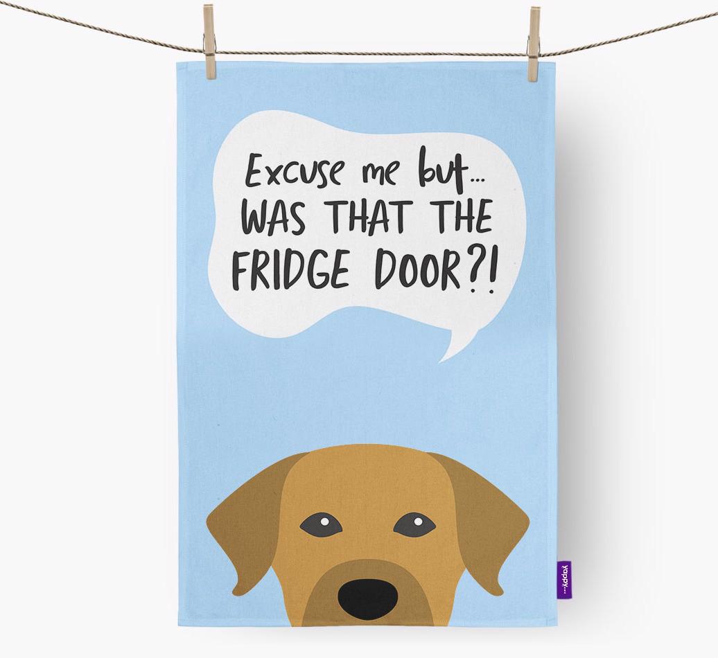 '...Was That The Fridge Door?!' - Personalized {breedFullName} Dish Towel