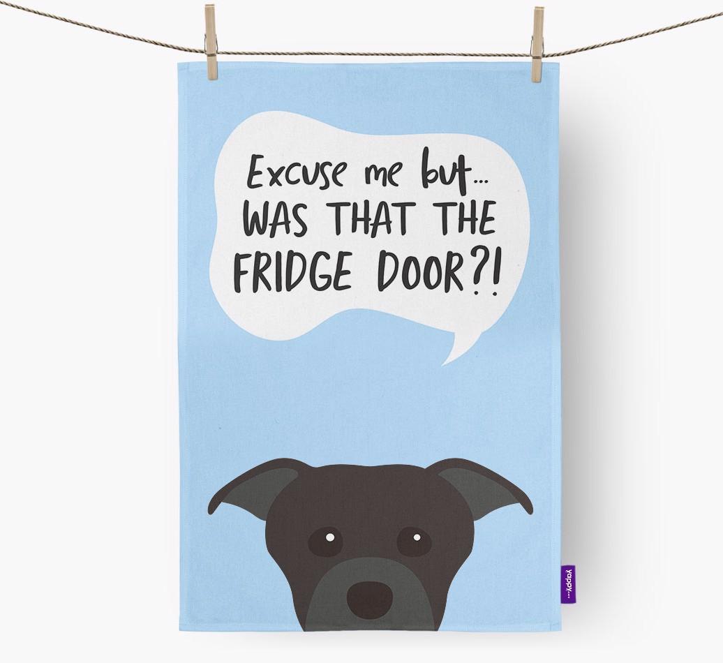 '...Was That The Fridge Door?!' - Personalized {breedFullName} Dish Towel