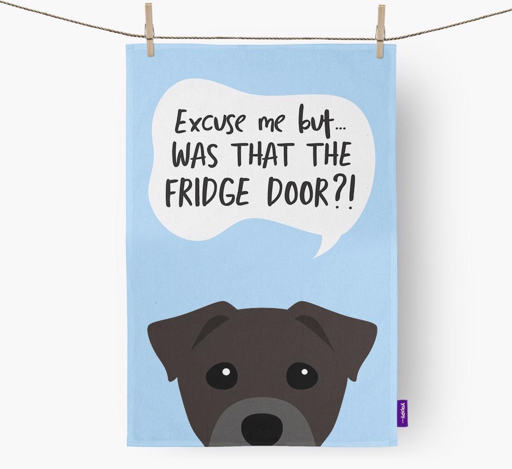 '...Was That The Fridge Door?!' - Personalized {breedFullName} Dish Towel