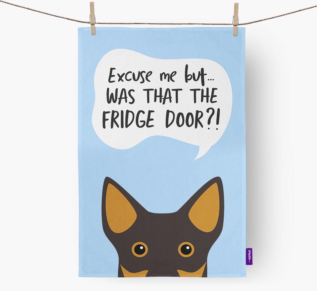 '...Was That The Fridge Door?!' - Personalized {breedFullName} Dish Towel