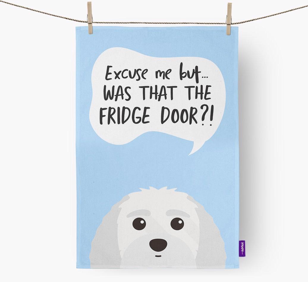 '...Was That The Fridge Door?!' - Personalized {breedFullName} Dish Towel