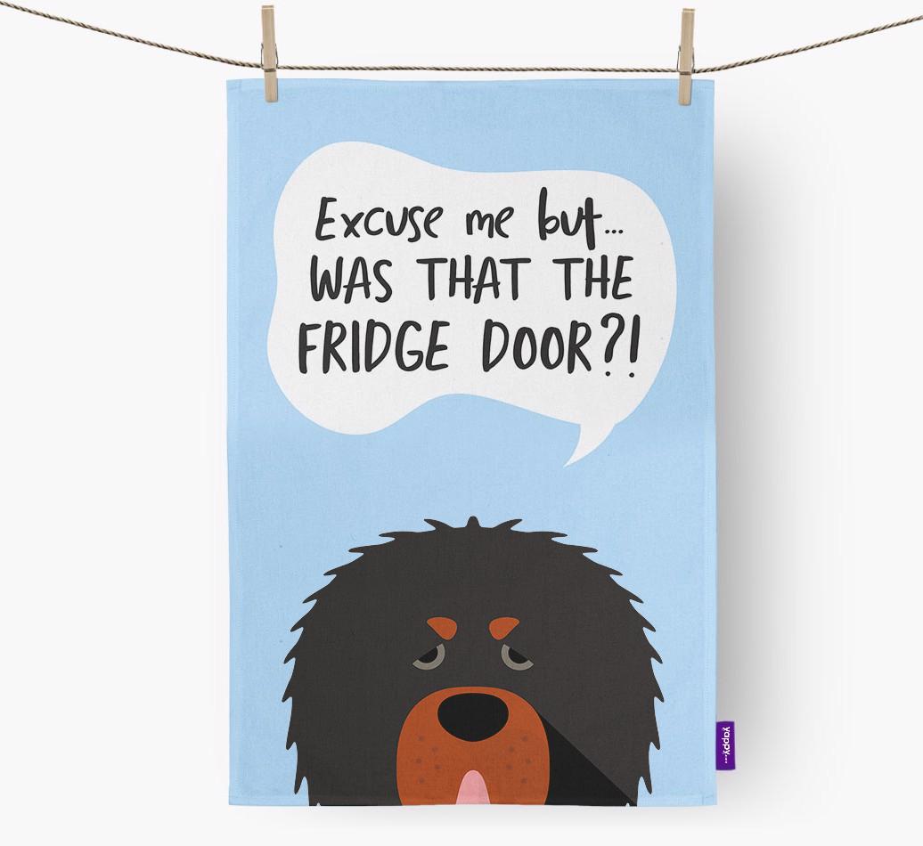 '...Was That The Fridge Door?!' - Personalized {breedFullName} Dish Towel