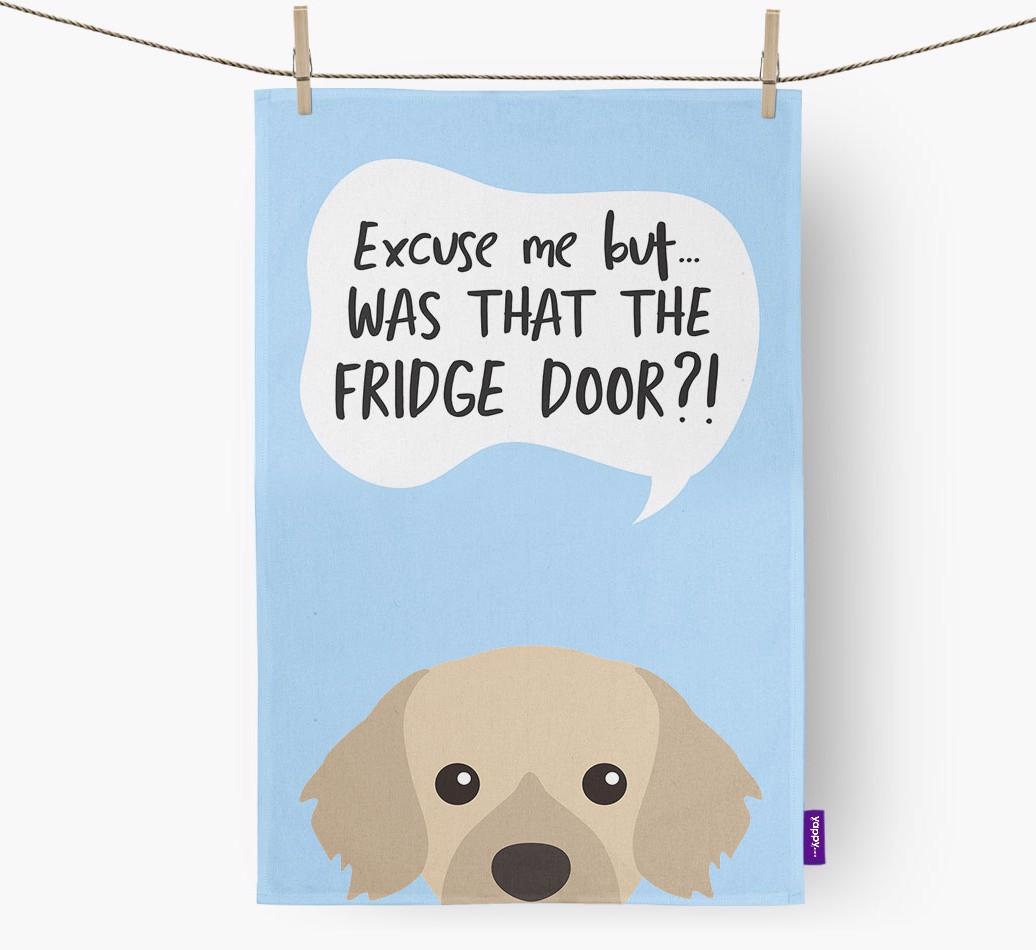 '...Was That The Fridge Door?!' - Personalized {breedFullName} Dish Towel