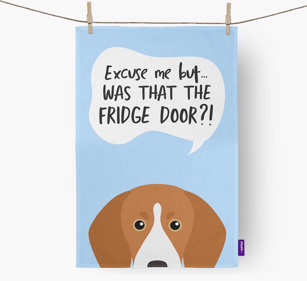 '...Was That The Fridge Door?!' - Personalized {breedFullName} Dish Towel