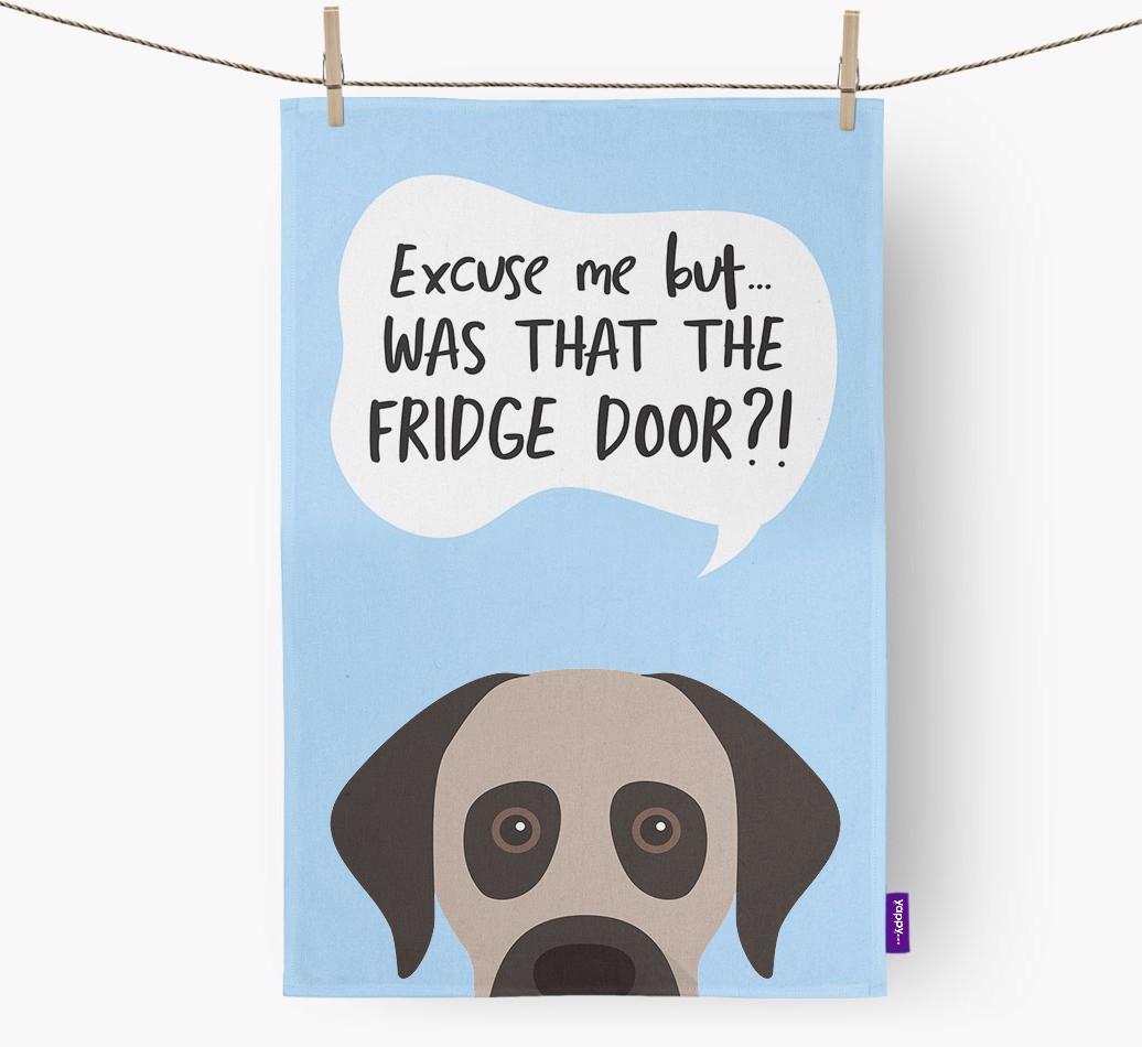 '...Was That The Fridge Door?!' - Personalized {breedFullName} Dish Towel