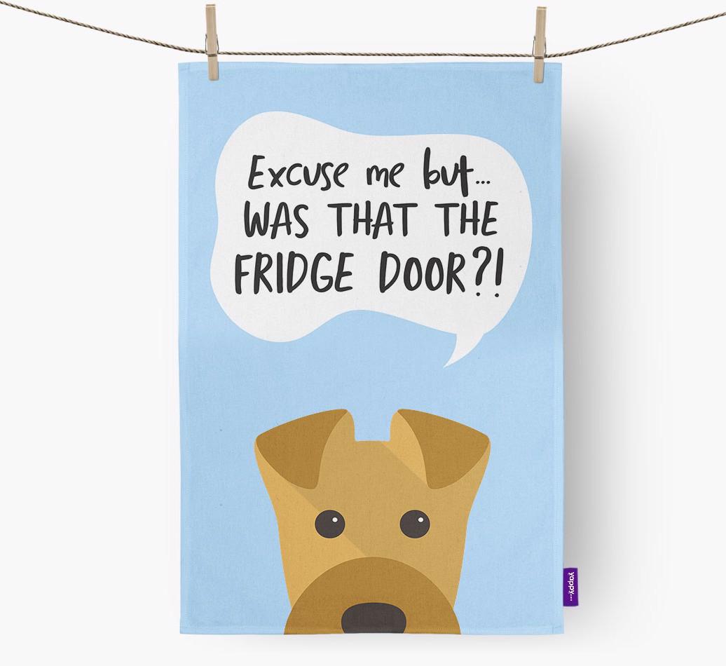 '...Was That The Fridge Door?!' - Personalized {breedFullName} Dish Towel