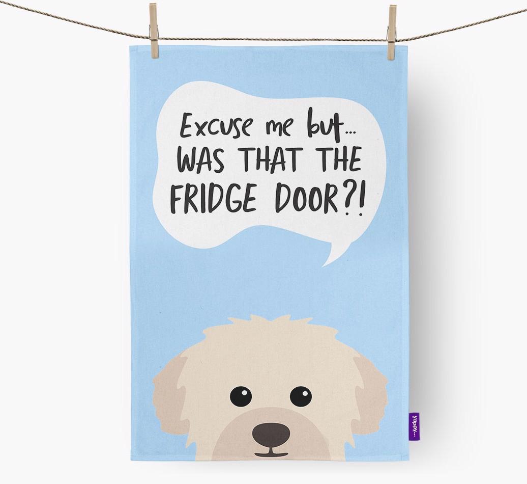 '...Was That The Fridge Door?!' - Personalized {breedFullName} Dish Towel