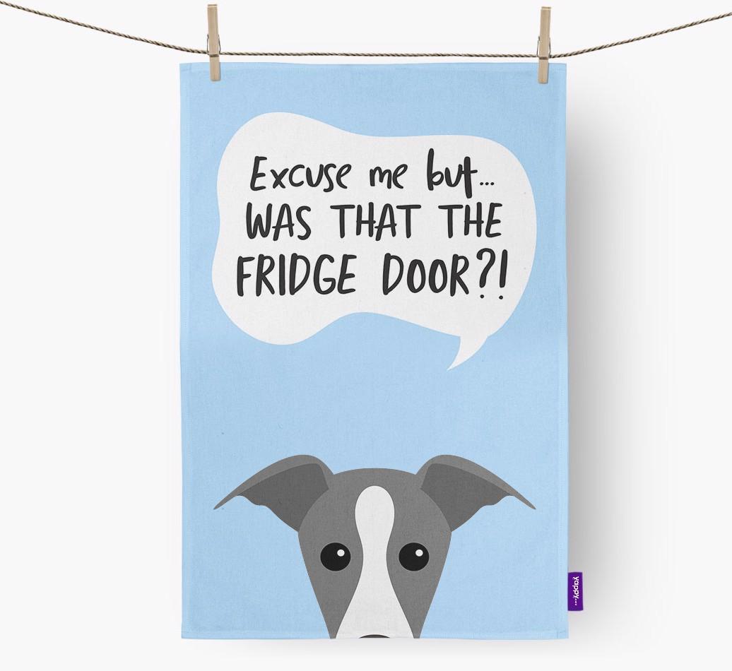 '...Was That The Fridge Door?!' - Personalized {breedFullName} Dish Towel