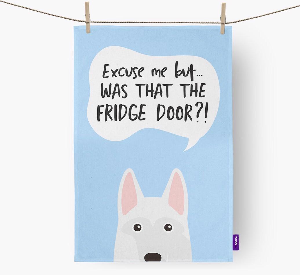 '...Was That The Fridge Door?!' - Personalized {breedFullName} Dish Towel