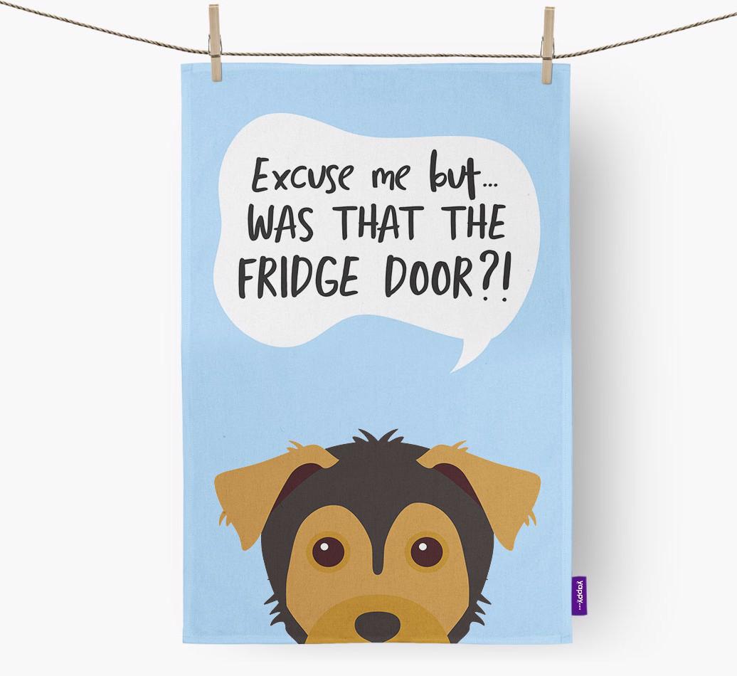 '...Was That The Fridge Door?!' - Personalized {breedFullName} Dish Towel