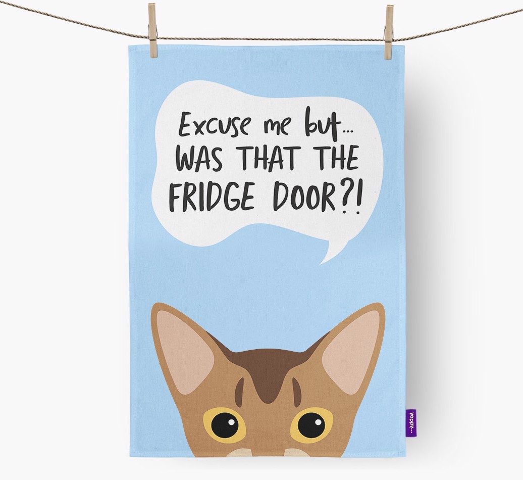 '...Was That The Fridge Door?!' - Personalised {breedFullName} Tea Towel