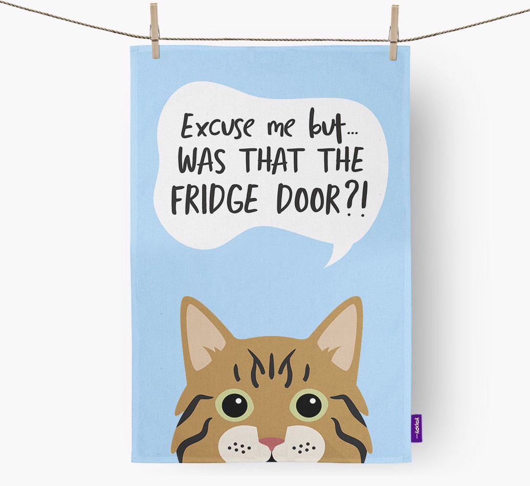 '...Was That The Fridge Door?!' - Personalised {breedFullName} Tea Towel