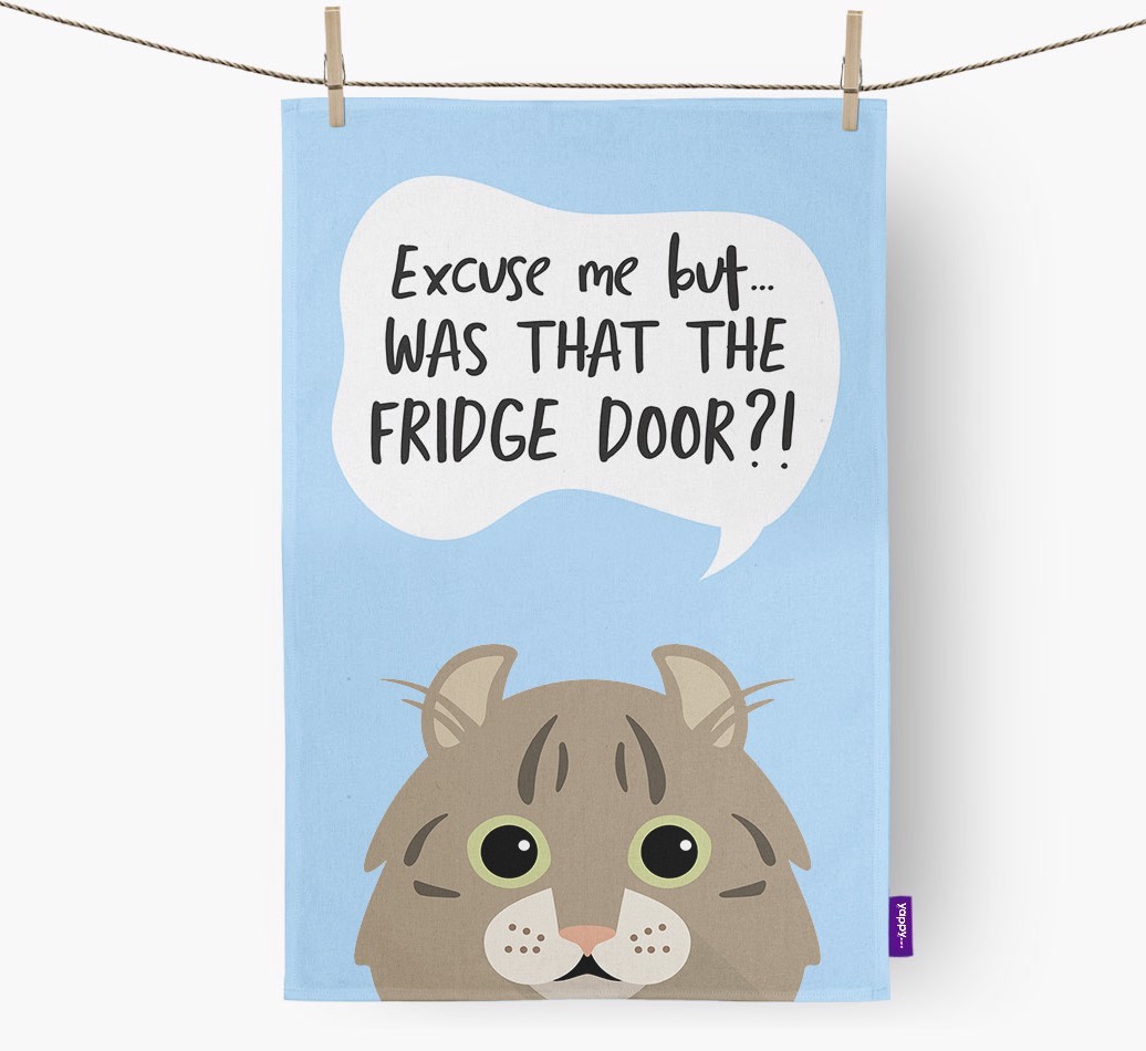 '...Was That The Fridge Door?!' - Personalised {breedFullName} Tea Towel
