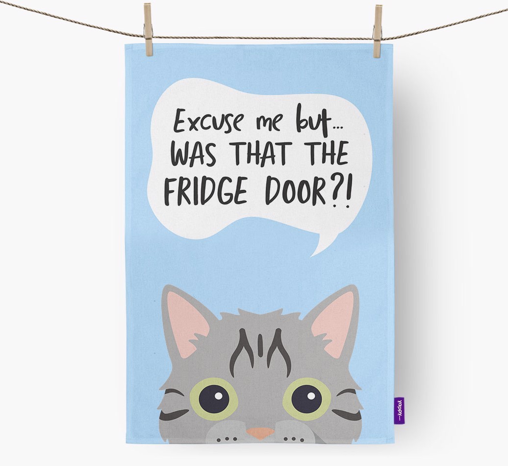 '...Was That The Fridge Door?!' - Personalised {breedFullName} Tea Towel