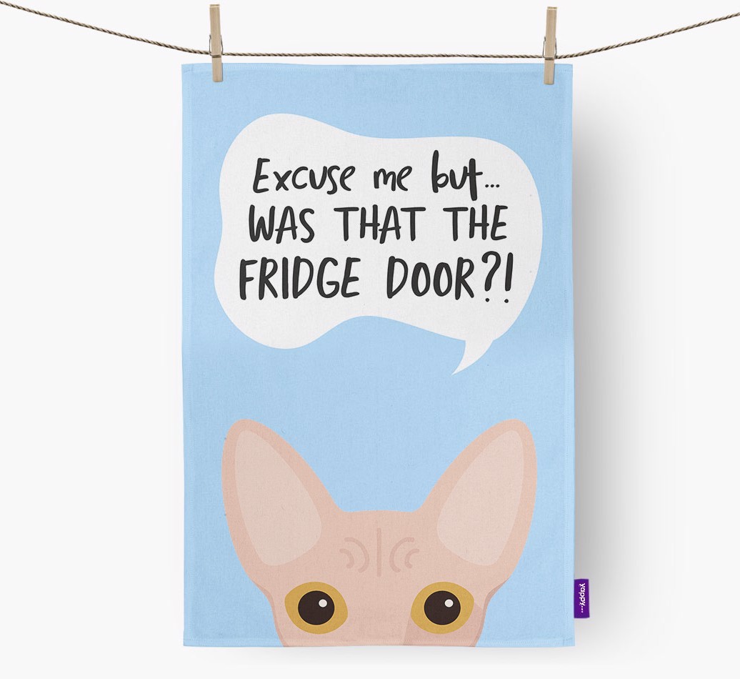 '...Was That The Fridge Door?!' - Personalised {breedFullName} Tea Towel