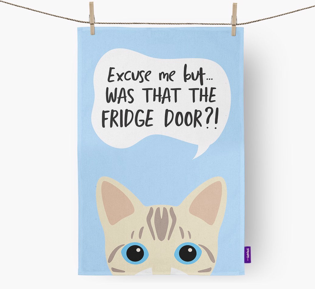 '...Was That The Fridge Door?!' - Personalised {breedFullName} Tea Towel