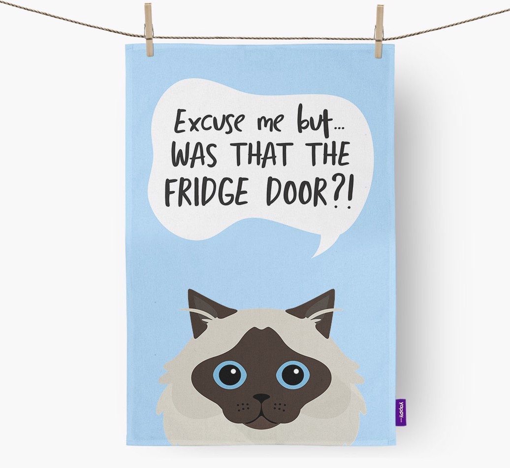 '...Was That The Fridge Door?!' - Personalised {breedFullName} Tea Towel