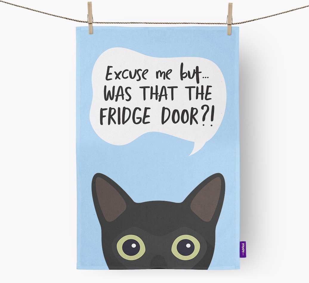 '...Was That The Fridge Door?!' - Personalised {breedFullName} Tea Towel