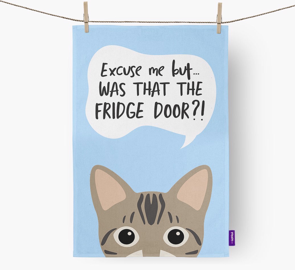 '...Was That The Fridge Door?!' - Personalised {breedFullName} Tea Towel