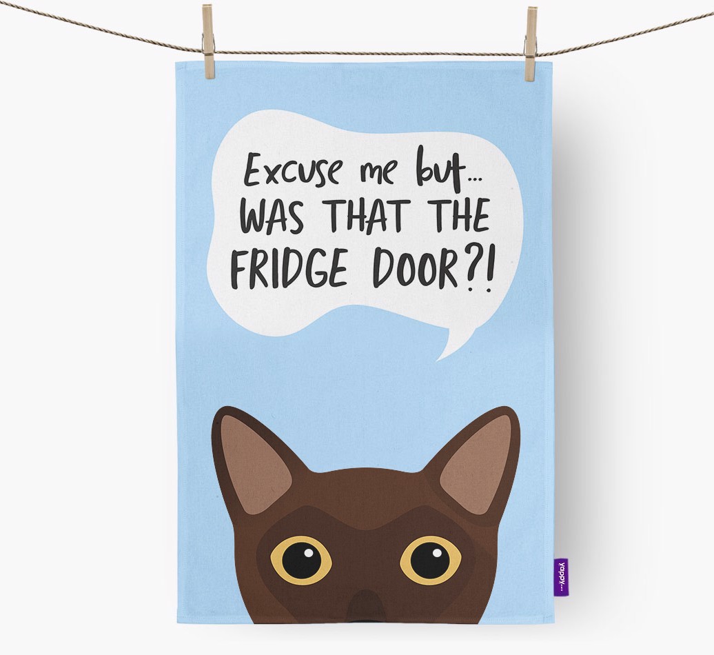 '...Was That The Fridge Door?!' - Personalised {breedFullName} Tea Towel