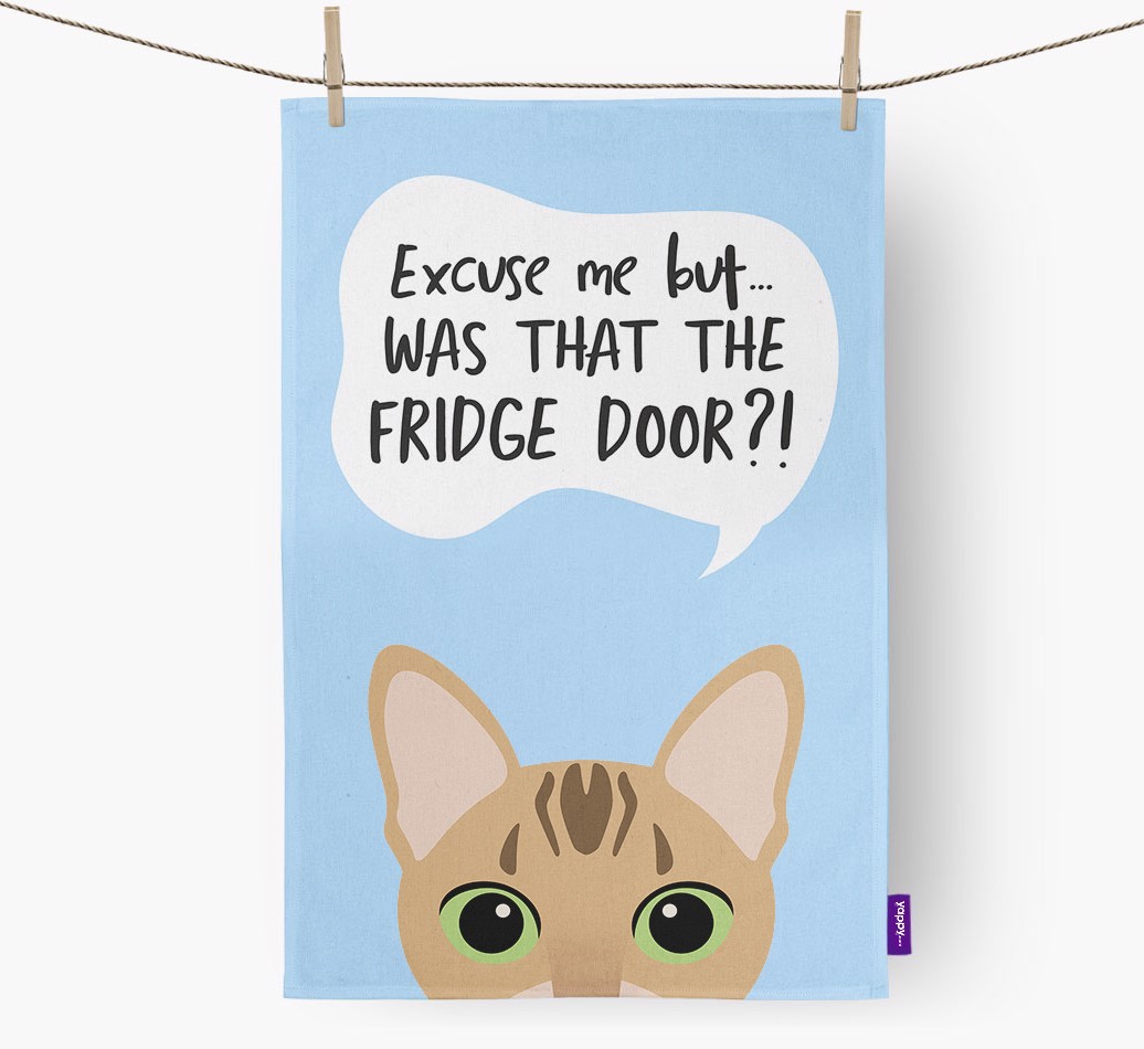'...Was That The Fridge Door?!' - Personalised {breedFullName} Tea Towel