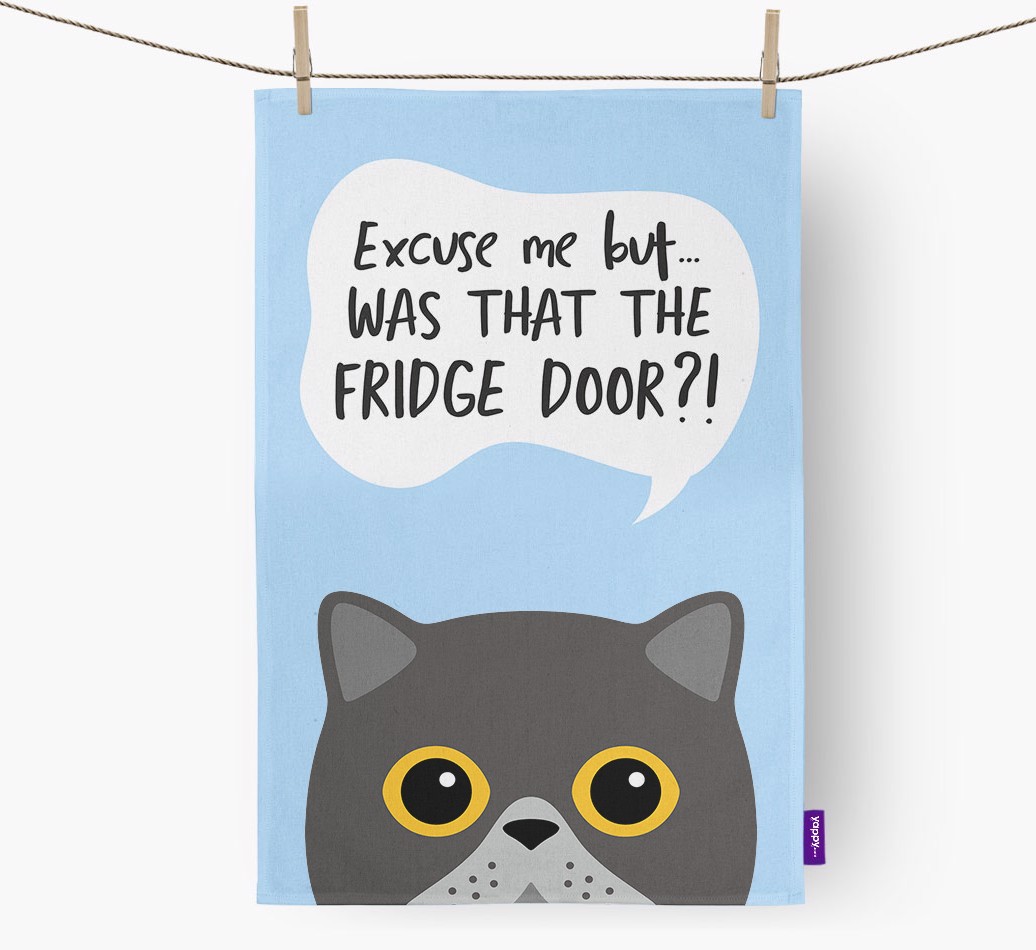 '...Was That The Fridge Door?!' - Personalised {breedFullName} Tea Towel