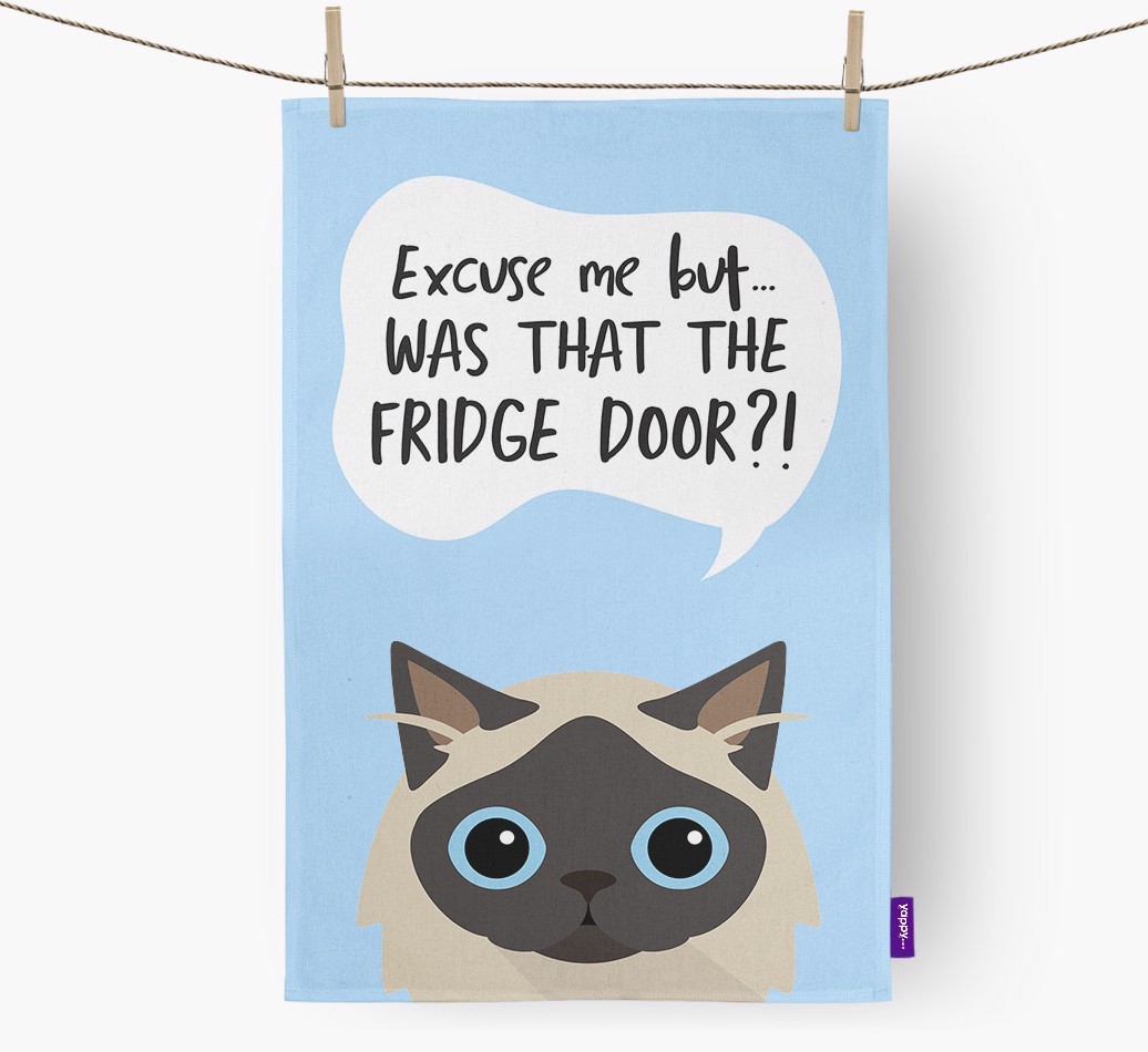 '...Was That The Fridge Door?!' - Personalised {breedFullName} Tea Towel