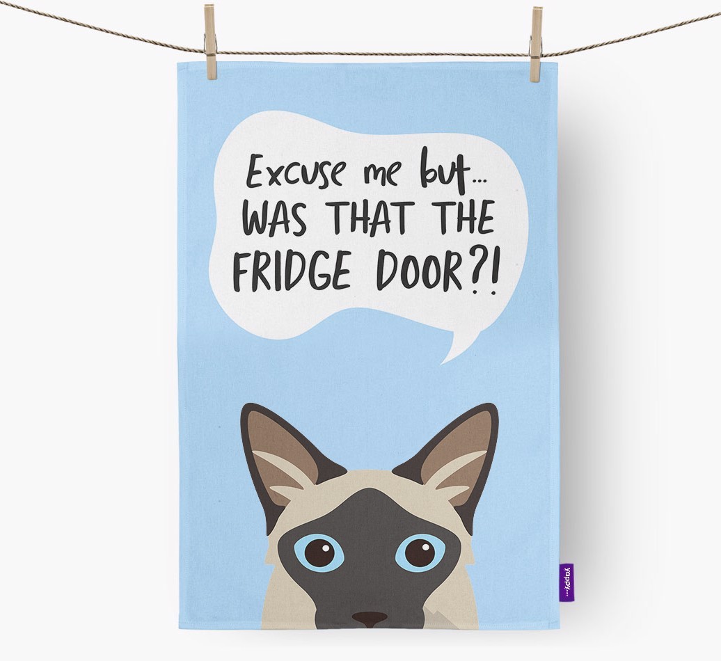 '...Was That The Fridge Door?!' - Personalised {breedFullName} Tea Towel