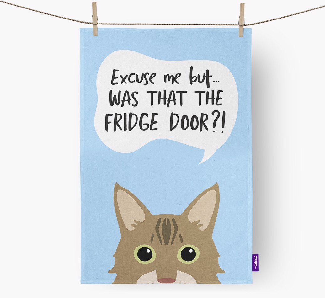 '...Was That The Fridge Door?!' - Personalised {breedFullName} Tea Towel