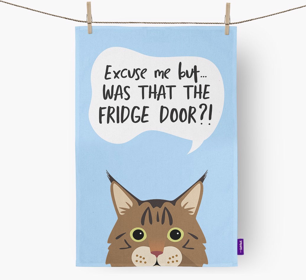 '...Was That The Fridge Door?!' - Personalised {breedFullName} Tea Towel