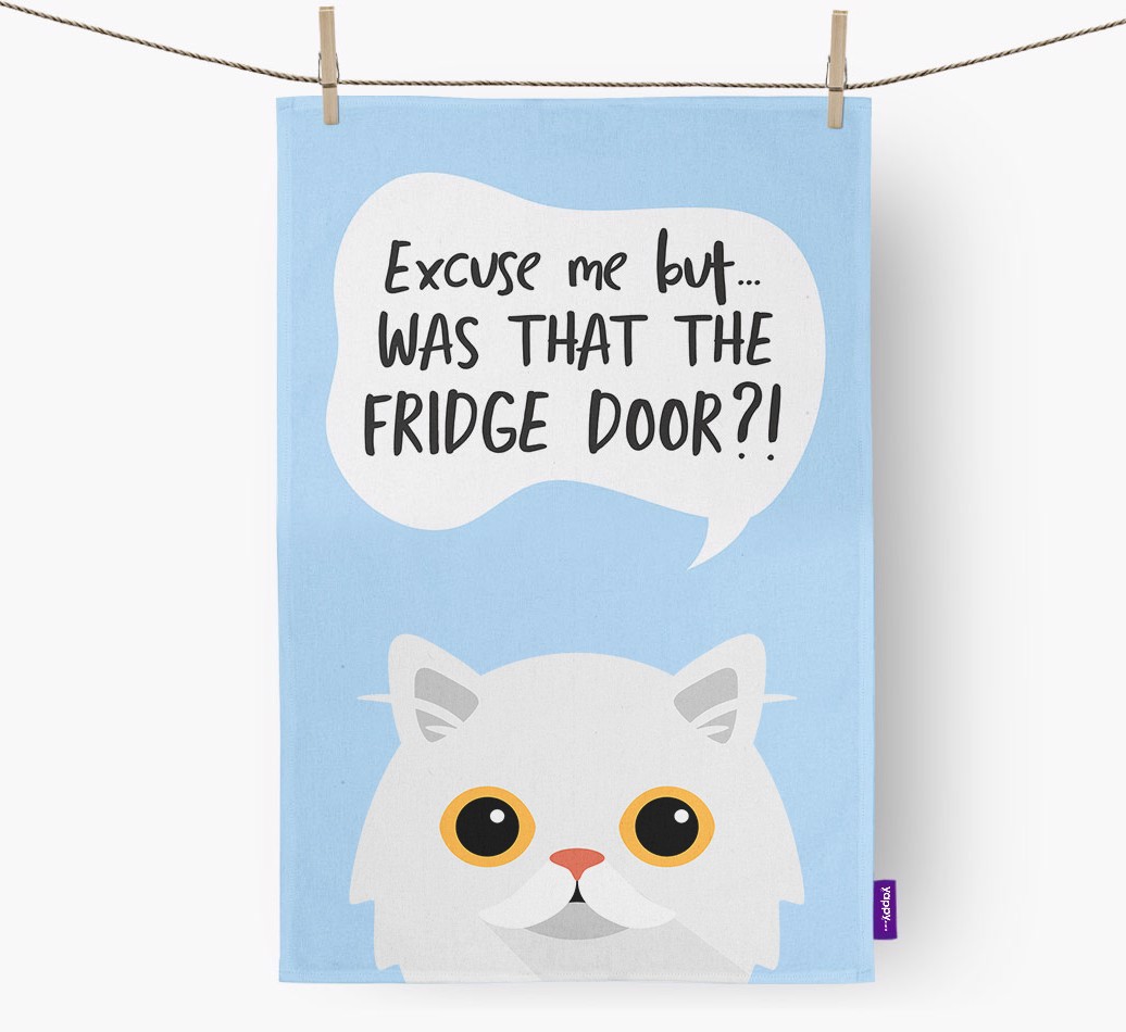'...Was That The Fridge Door?!' - Personalised {breedFullName} Tea Towel