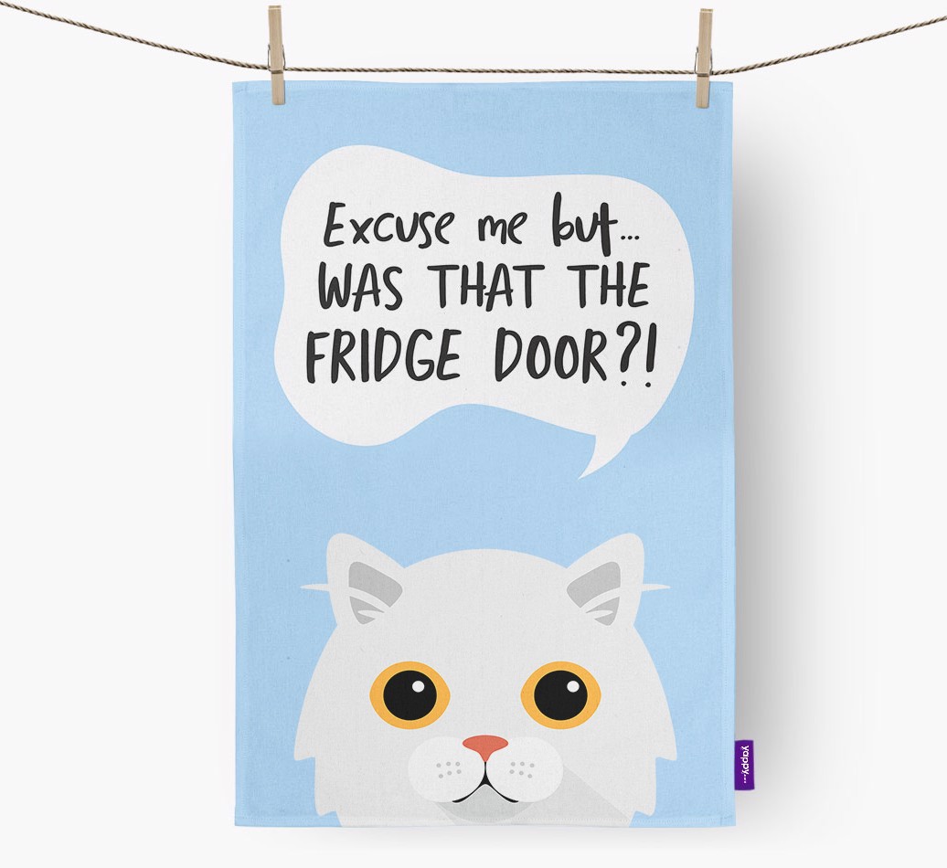 '...Was That The Fridge Door?!' - Personalised {breedFullName} Tea Towel