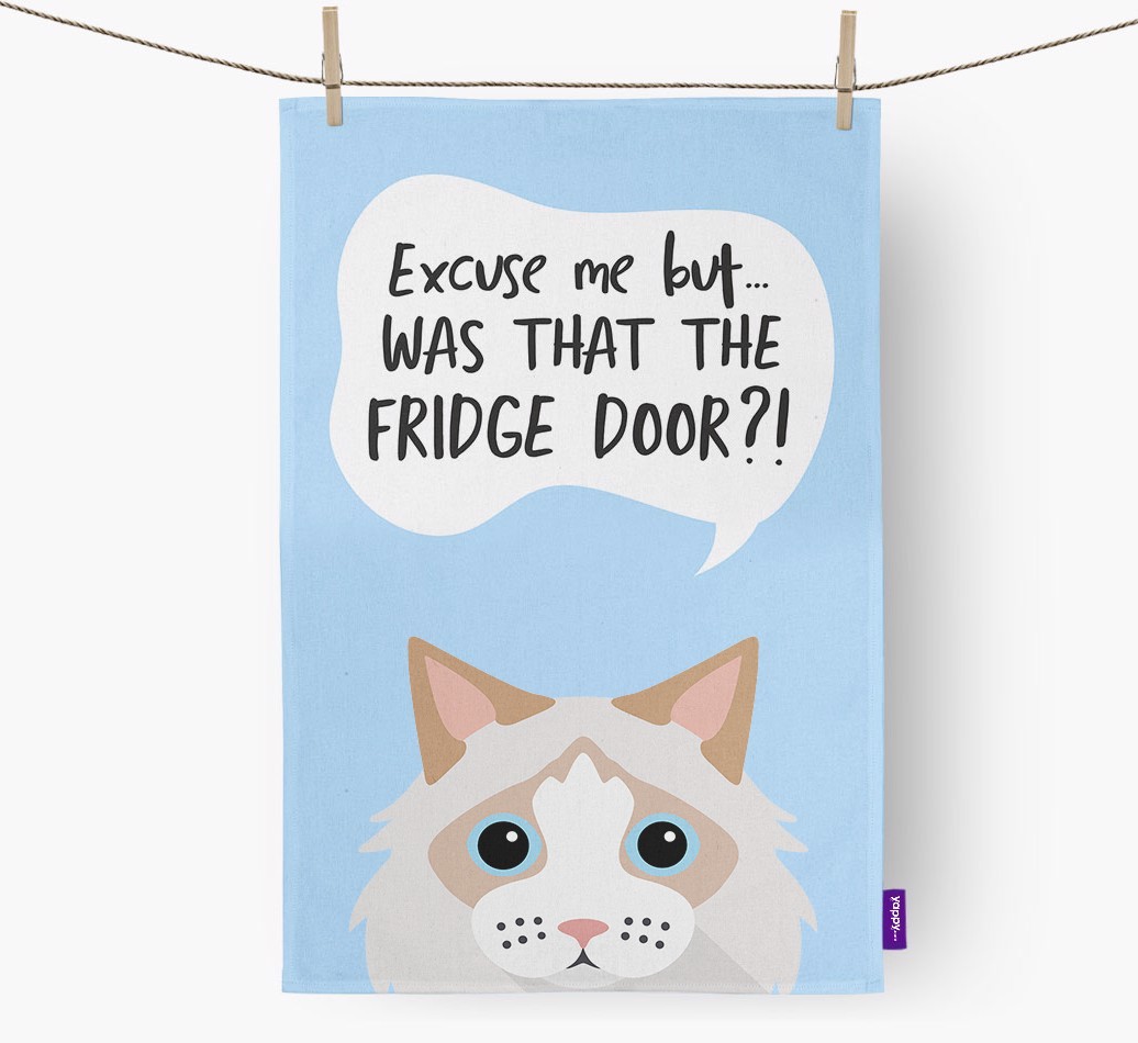 '...Was That The Fridge Door?!' - Personalised {breedFullName} Tea Towel