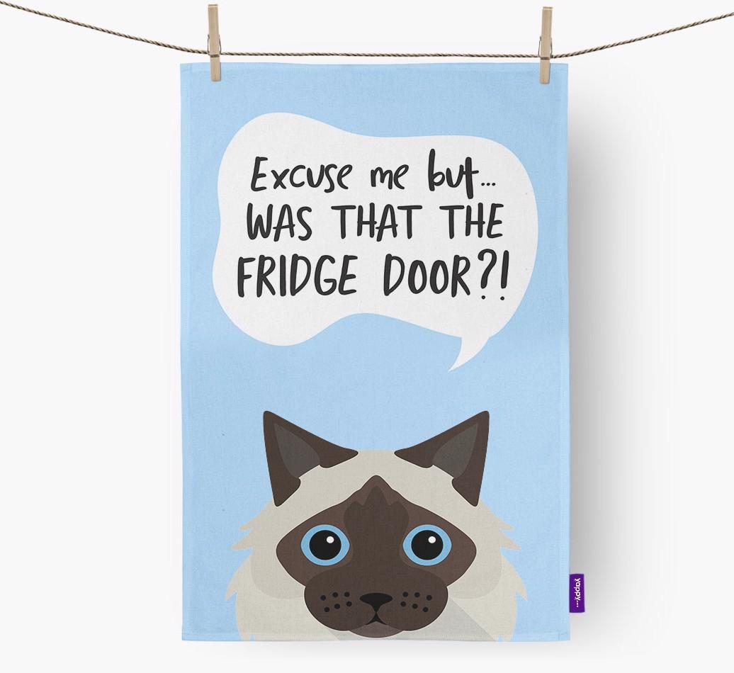 '...Was That The Fridge Door?!' - Personalized {breedFullName} Dish Towel