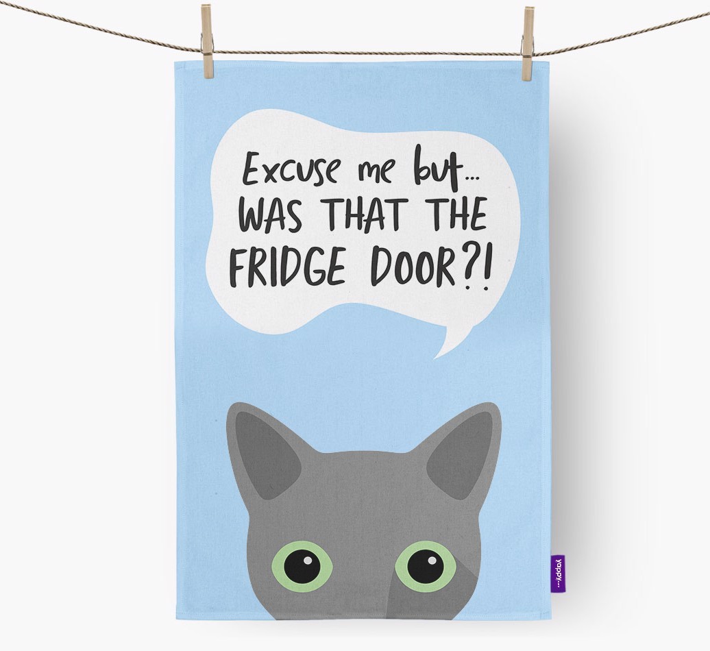 '...Was That The Fridge Door?!' - Personalised {breedFullName} Tea Towel