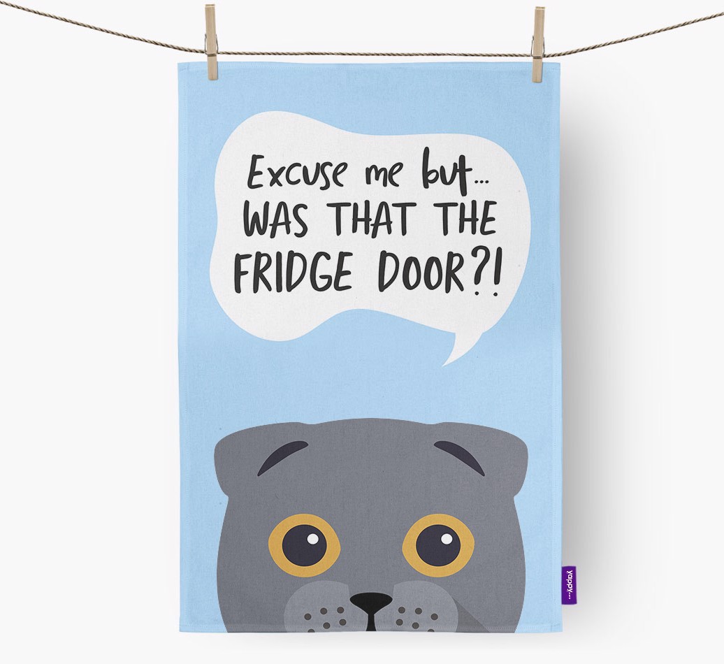 '...Was That The Fridge Door?!' - Personalised {breedFullName} Tea Towel