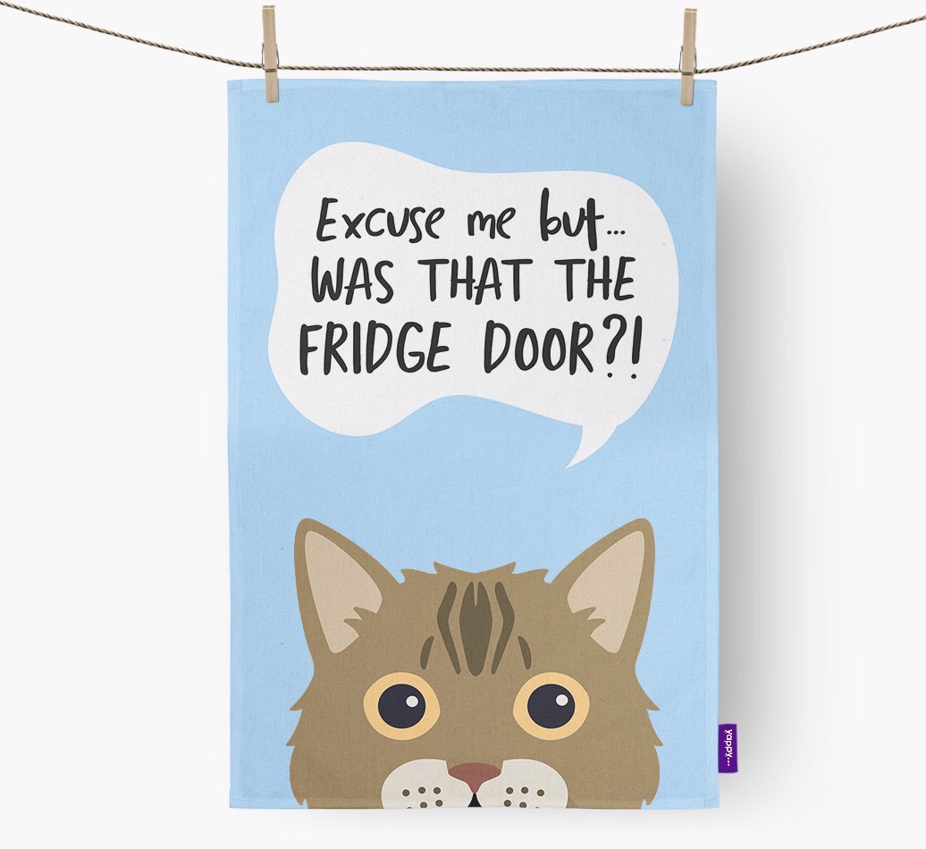 '...Was That The Fridge Door?!' - Personalised {breedFullName} Tea Towel