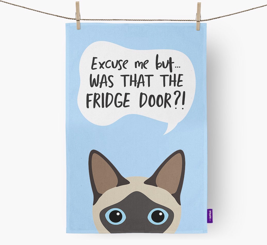 '...Was That The Fridge Door?!' - Personalised {breedFullName} Tea Towel