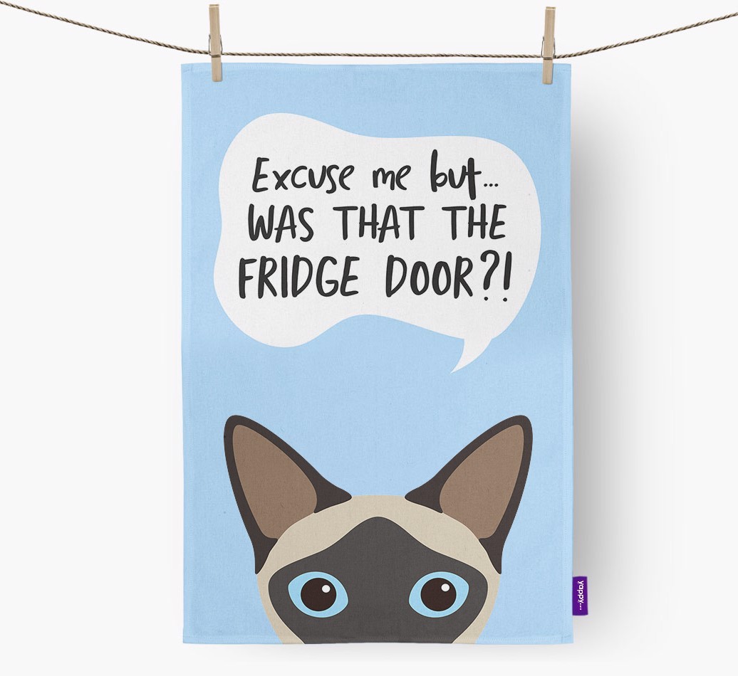 '...Was That The Fridge Door?!' - Personalised {breedFullName} Tea Towel