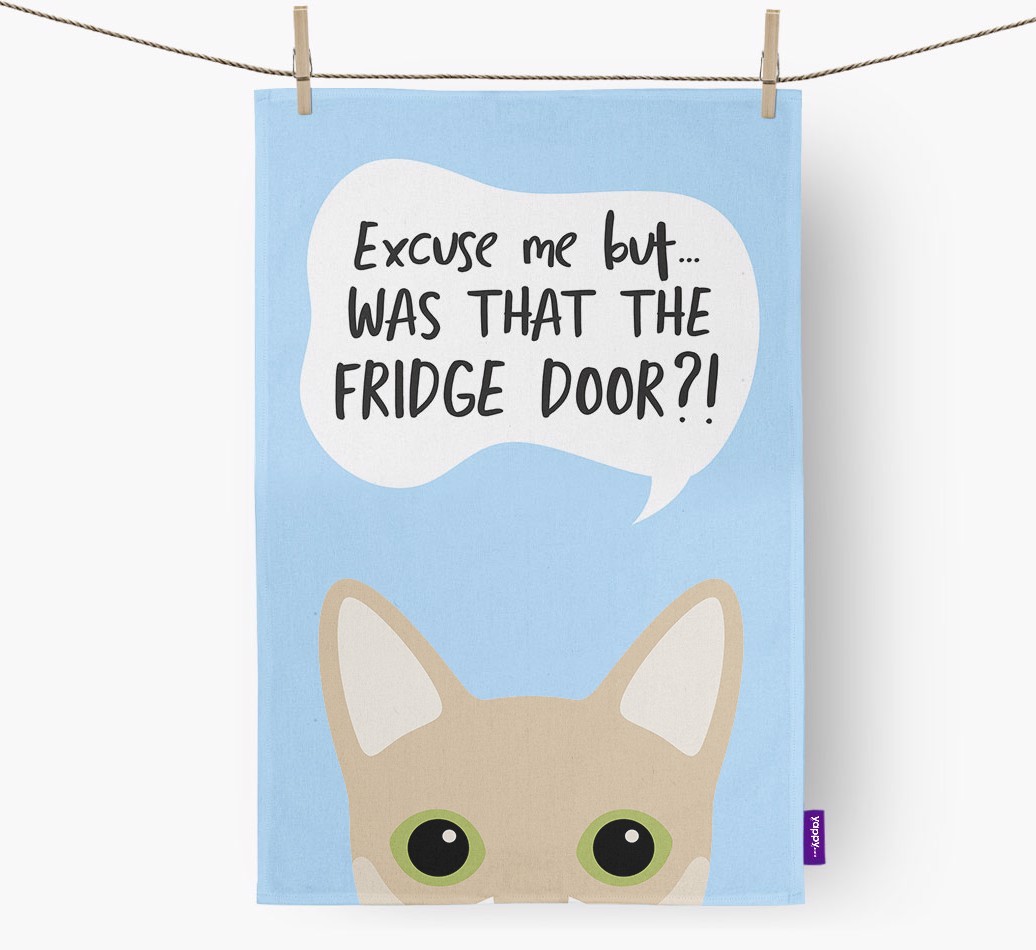 '...Was That The Fridge Door?!' - Personalized {breedFullName} Dish Towel