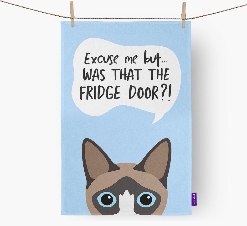 '...Was That The Fridge Door?!' - Personalised {breedFullName} Tea Towel