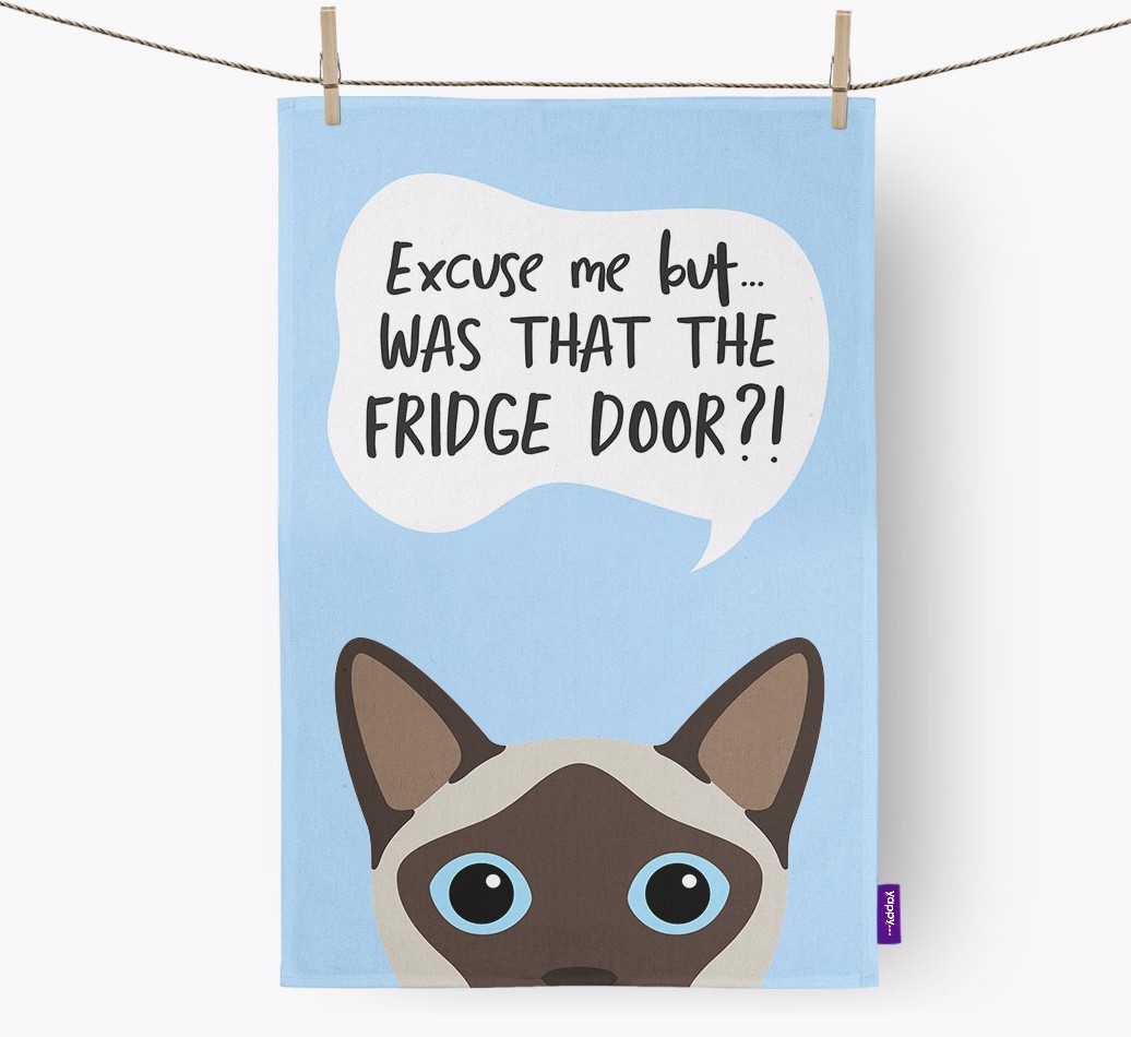 '...Was That The Fridge Door?!' - Personalised {breedFullName} Tea Towel