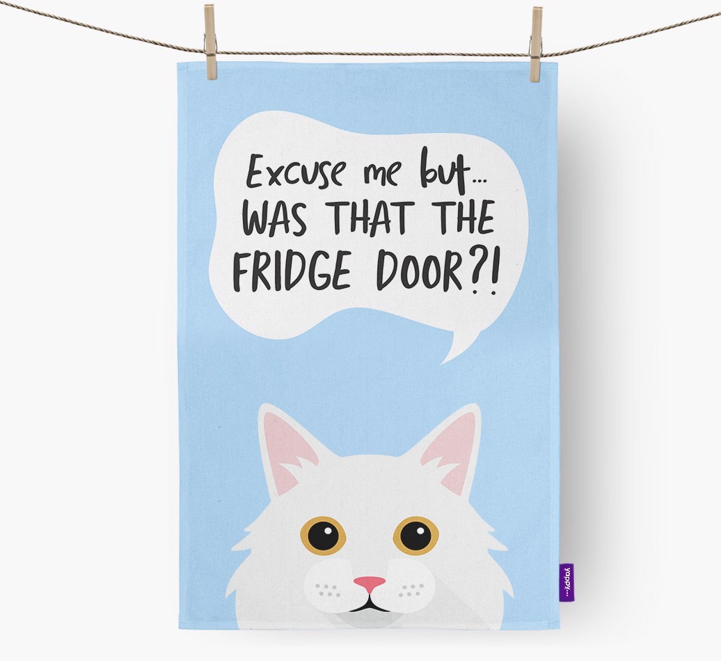 '...Was That The Fridge Door?!' - Personalised {breedFullName} Tea Towel