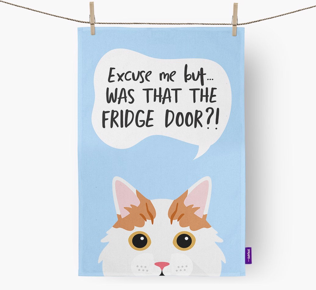 '...Was That The Fridge Door?!' - Personalised {breedFullName} Tea Towel