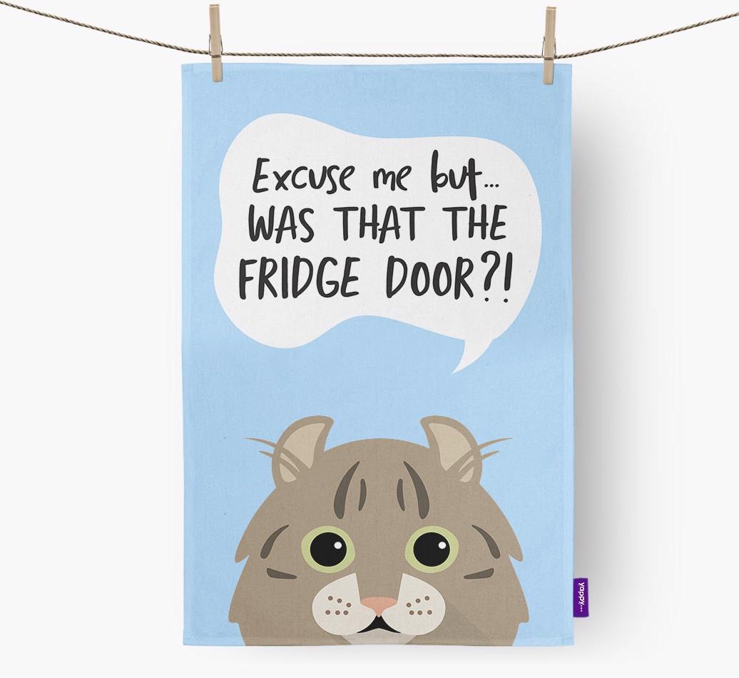 '...Was That The Fridge Door?!' - Personalized {breedFullName} Dish Towel